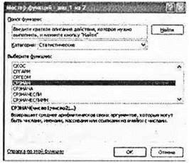 Використання вбудованих функцій у табличному процесорі Excel 2007