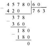 Письмове ділення багатоцифрових чисел на розрядні числа (загальний випадок)