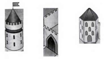 Поєднання обємних просторових форм (призми, куба, паралелепіпеда) у будівлях східної архітектури. Виготовлення макету фортеці