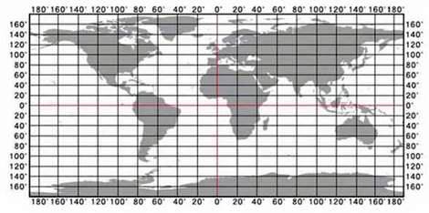Градусна сітка на глобусі та географічній карті